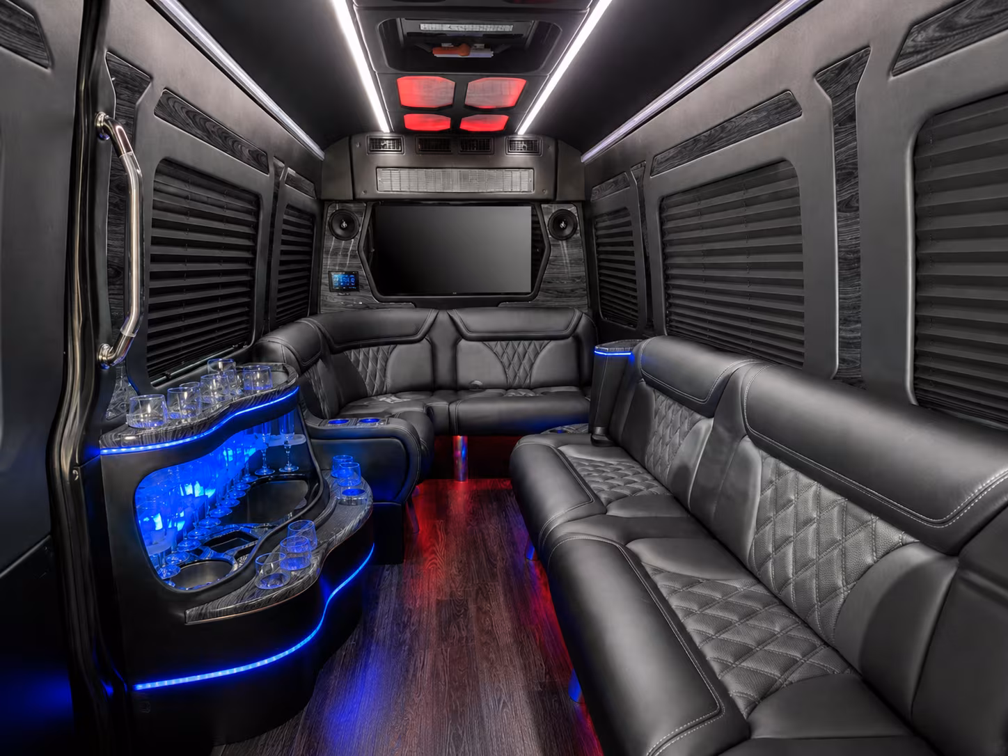lake charles 50 passenger party bus interior